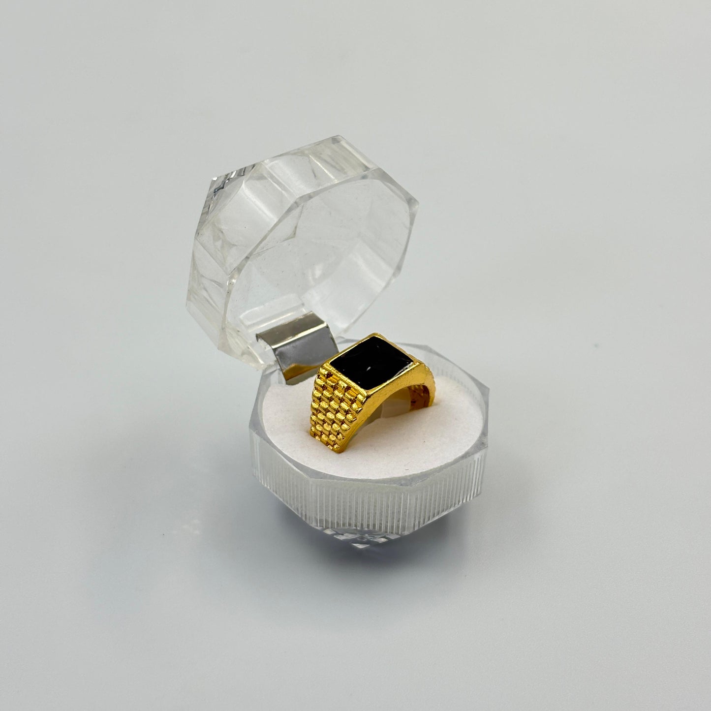 Mixed Retro Punk Black Enamel Square Rings for Men And Women MUVAYA