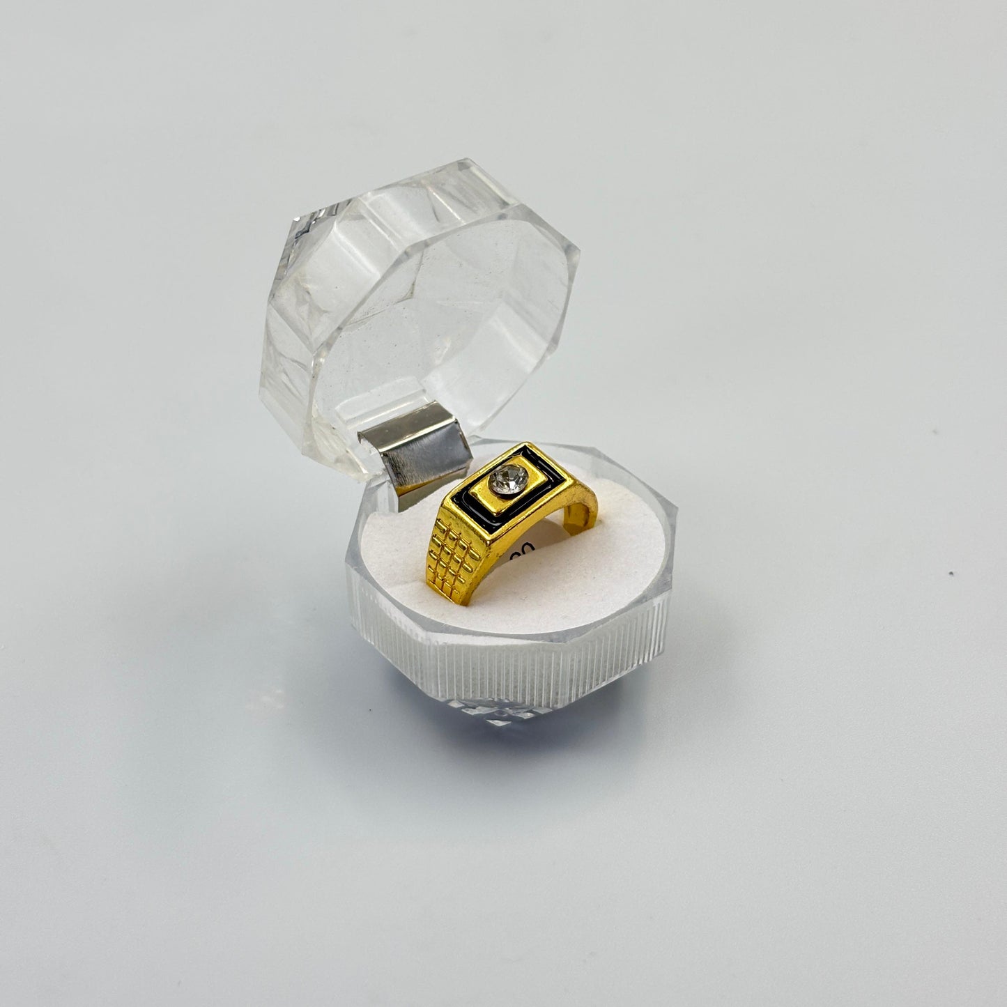 Mixed Retro Punk Black Enamel Square Rings for Men And Women MUVAYA