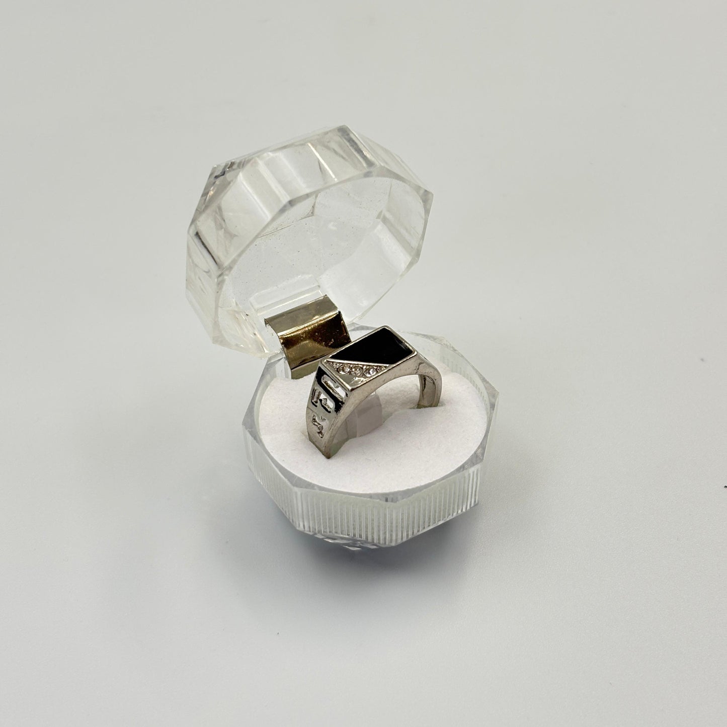 Mixed Retro Punk Black Enamel Square Rings for Men And Women MUVAYA