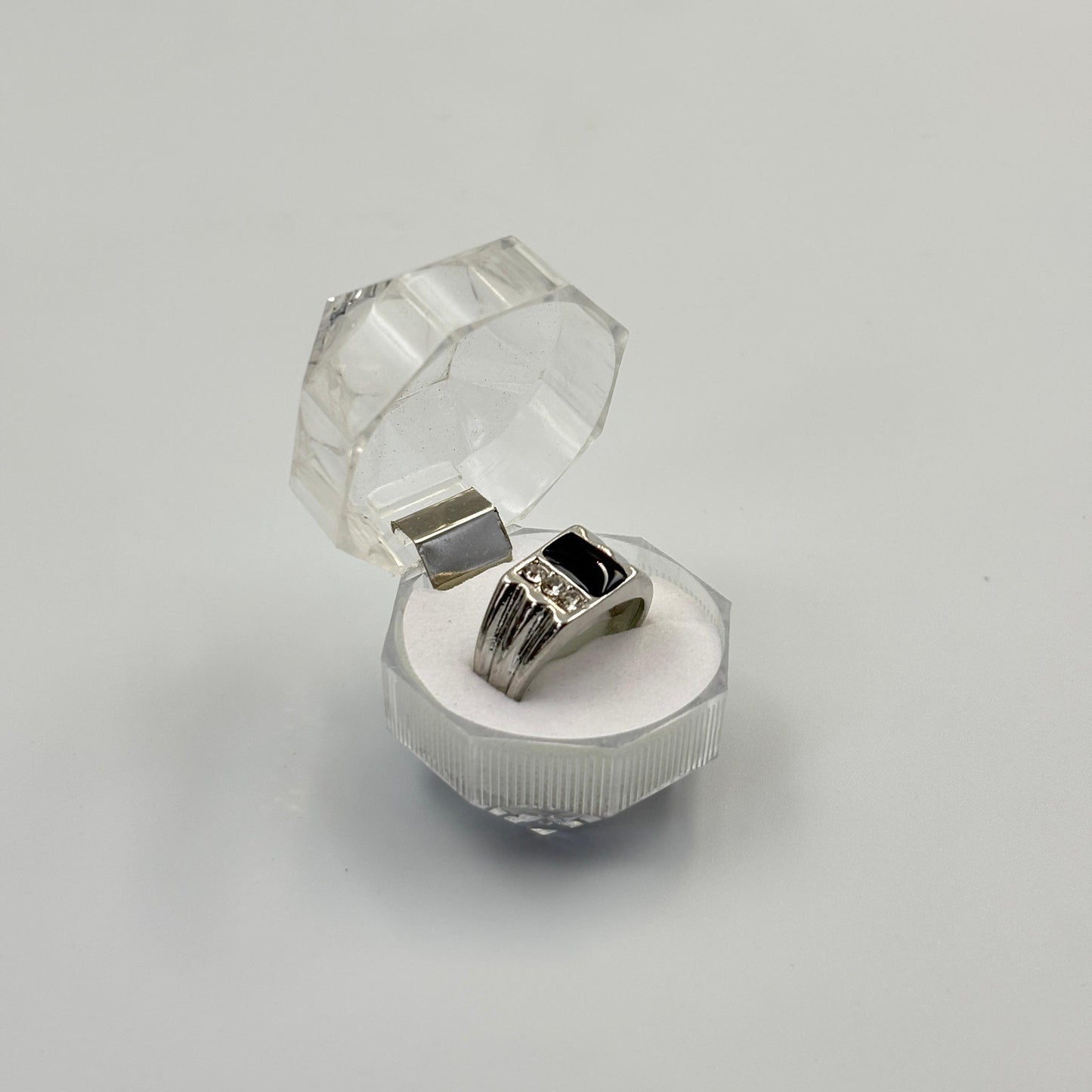 Mixed Retro Punk Black Enamel Square Rings for Men And Women MUVAYA