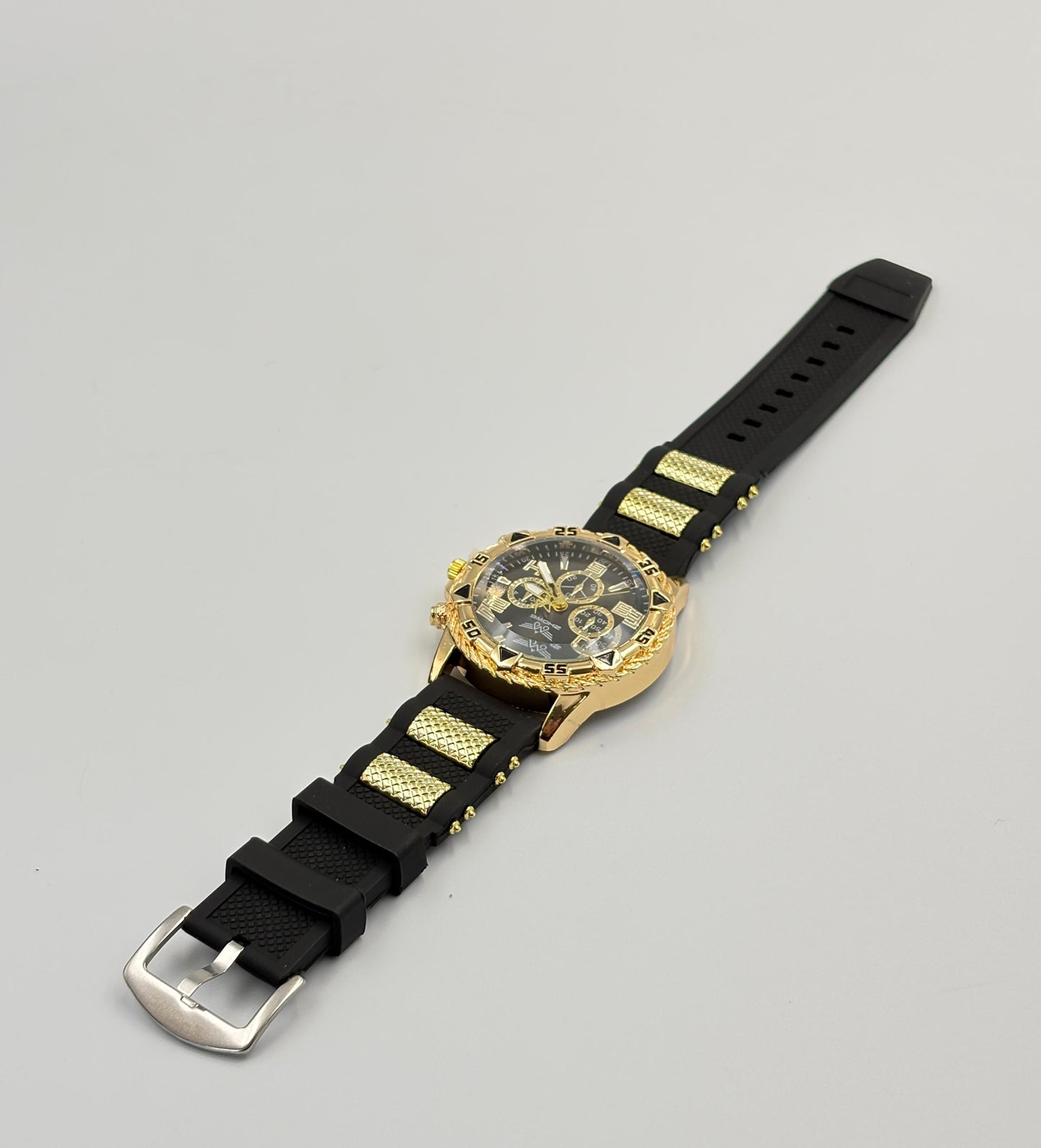 Men's Fashionable Simple Mixed Scale Three Eye Dial Quartz Watch MUVAYA