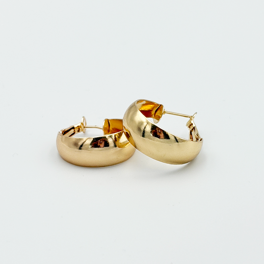Gold Thick Hoop Earrings MUVAYA