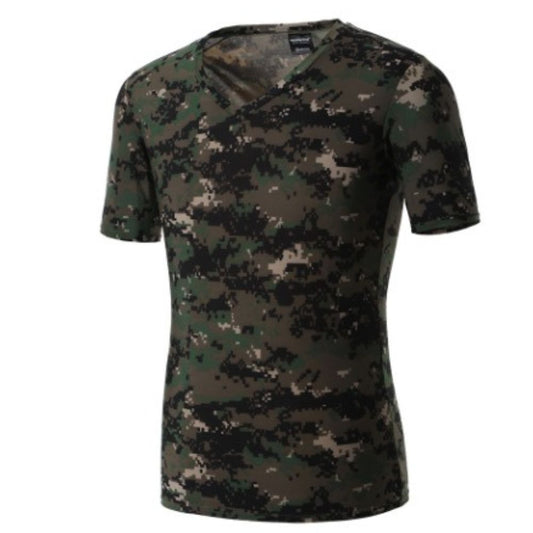 Men's Tactical V-Neck T-Shirt with UV Protection MUVAYA