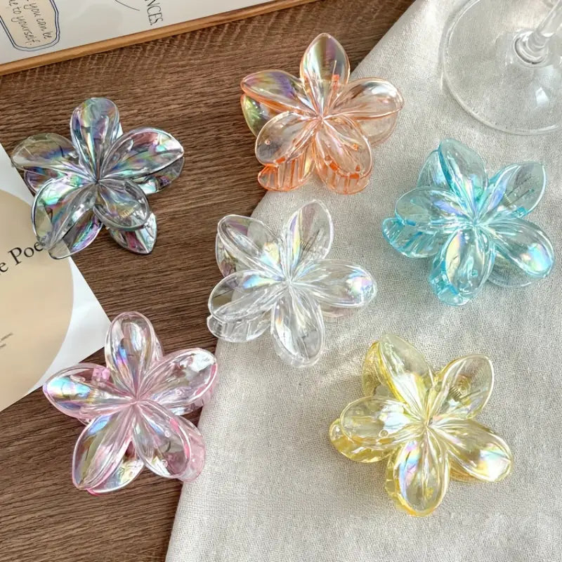 2pcs Boho Transparent Resin Flower Clips MUVAYA