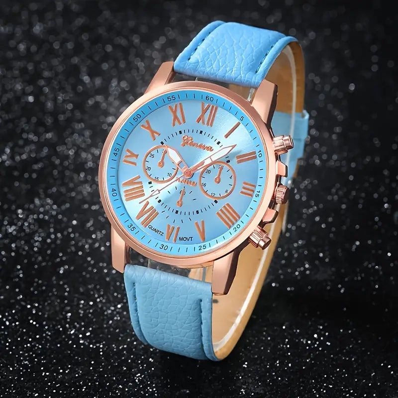 Women's Fashion Quartz Watch with 5pcs Jewelry Set MUVAYA