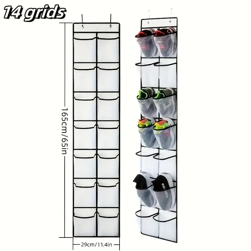 Over-the-Door Shoe Organizer with Clear Pockets MUVAYA