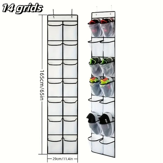 Over-the-Door Shoe Organizer with Clear Pockets MUVAYA