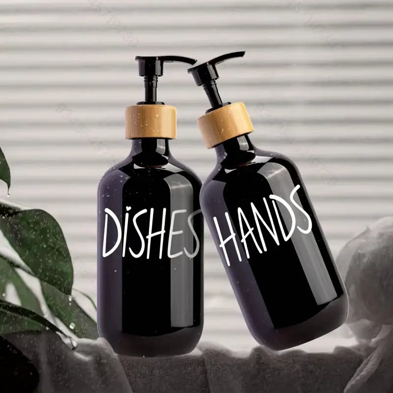 Plastic Squeeze Bottles for Soap and Shampoo - Black MUVAYA