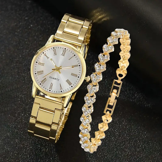 Women’s Quartz Watch with Bracelet – Elegant Timepiece Gift Set MUVAYA
