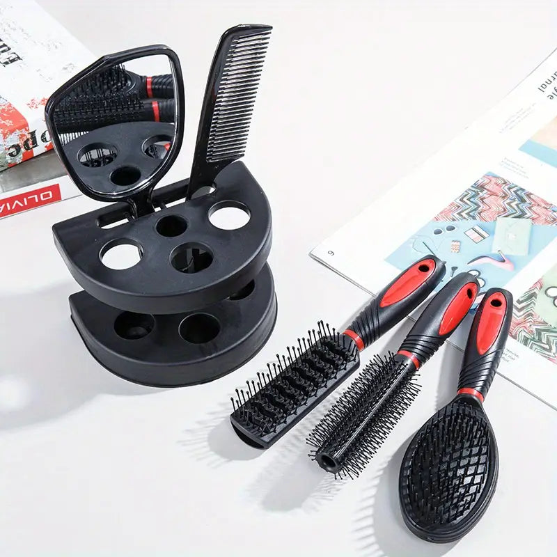 6pcs Mirror and Comb Set Hair Styling Combs MUVAYA