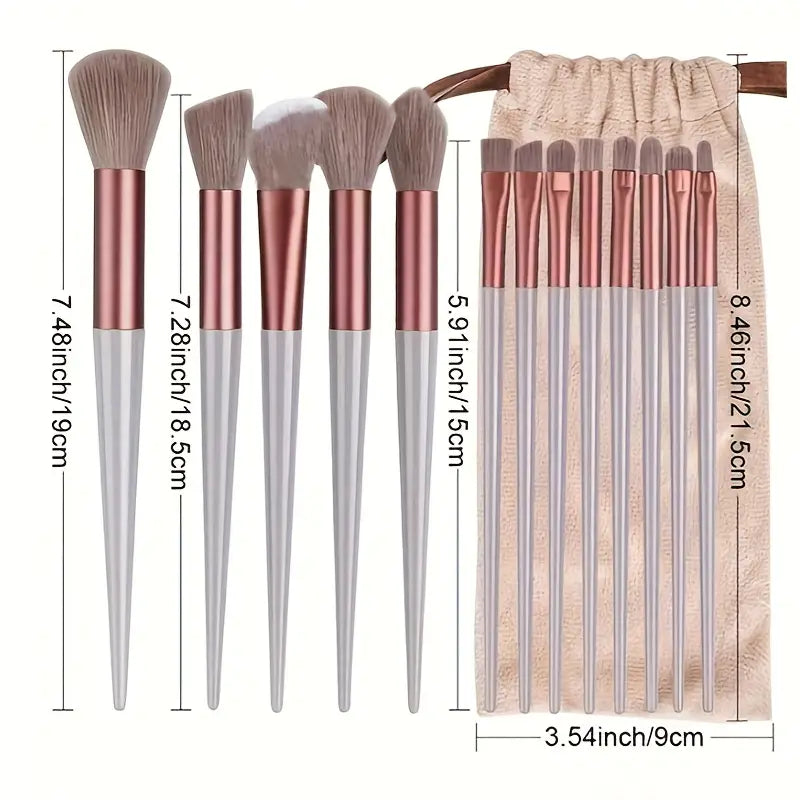 Makeup Brush Set + 2pcs Makeup Sponges MUVAYA