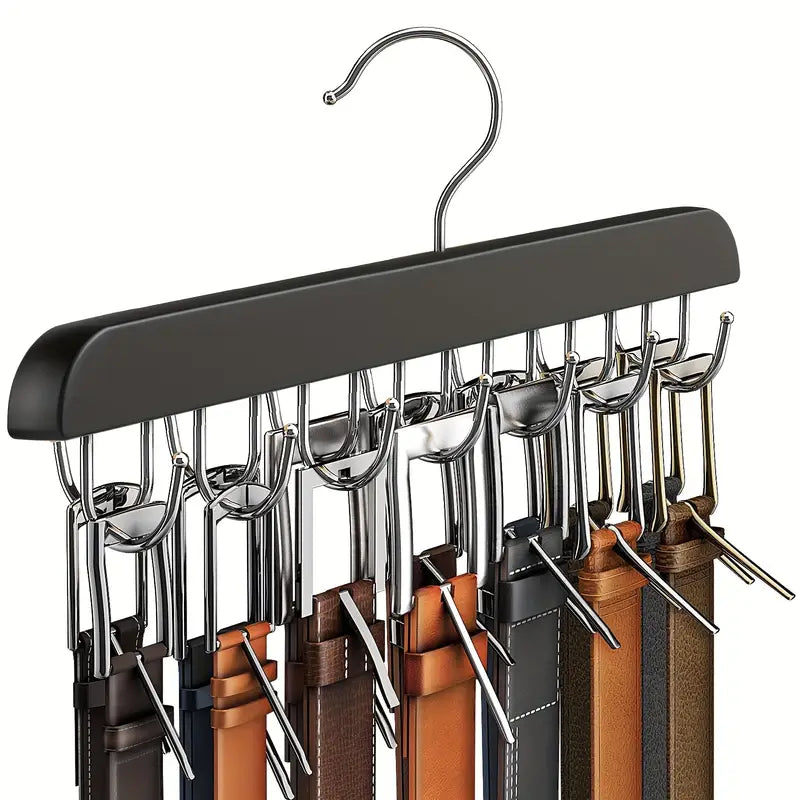 Large Capacity Belt Storage Organizer with 14 Heavy-Duty Hooks MUVAYA