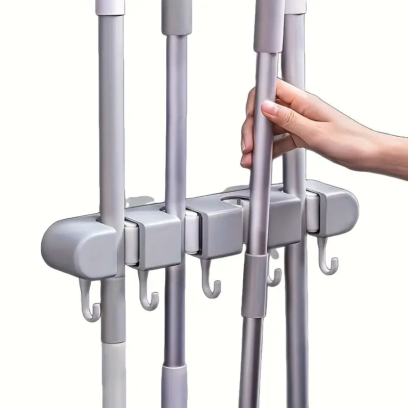 No-Drill Wall-Mounted Mop and Broom Organizer MUVAYA
