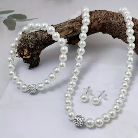Bohemian Style Pearl Set - Necklace, Earrings, & Bracelet MUVAYA