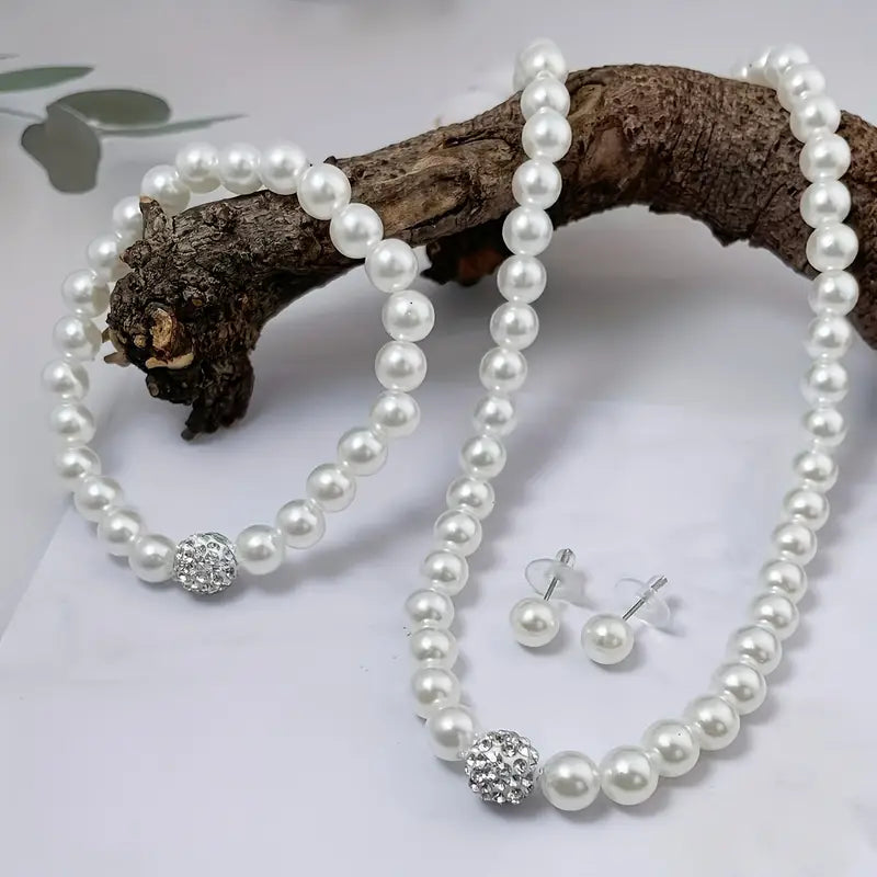 Bohemian Style Pearl Set - Necklace, Earrings, & Bracelet MUVAYA