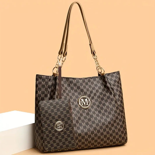 Perfect Lily Women's 2pcs Synthetic Tote & Wallet-like Handbag Set MUVAYA