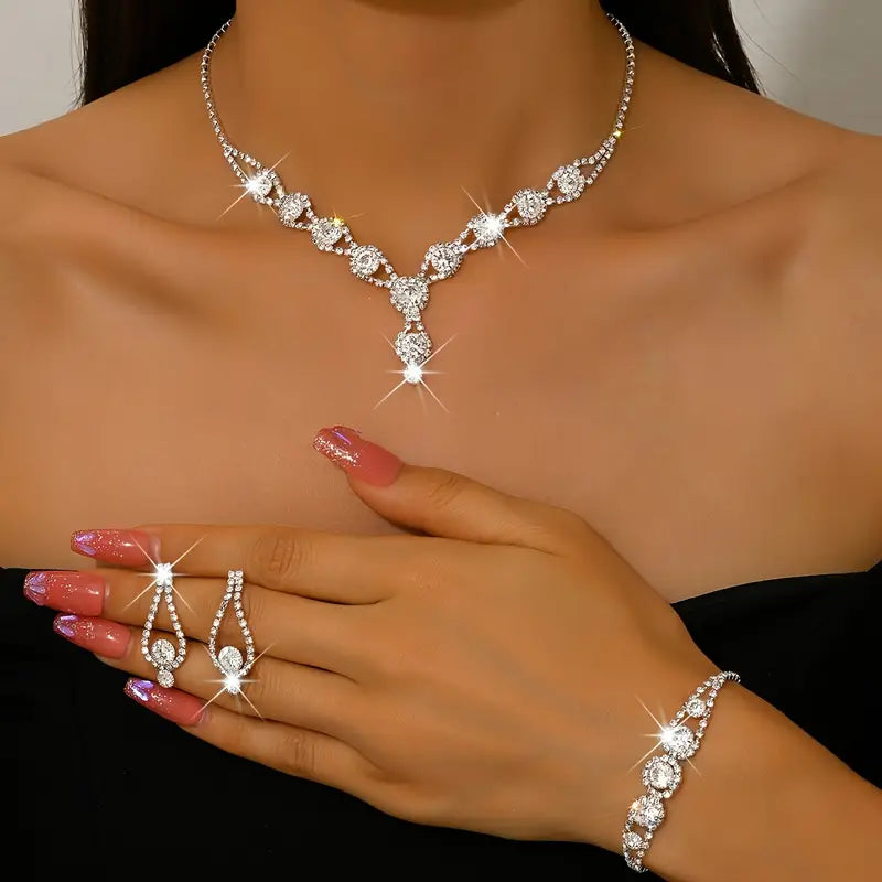 Silvery White Jewelry Set MUVAYA