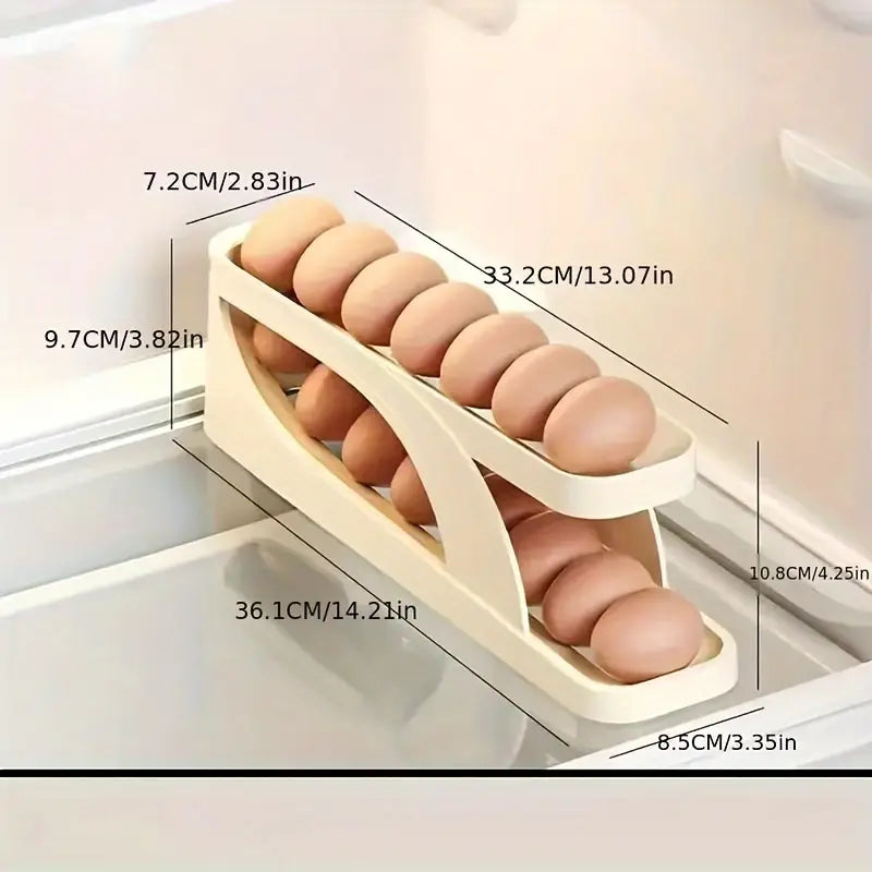 Rolling Egg Holder for Fridge Side Door MUVAYA