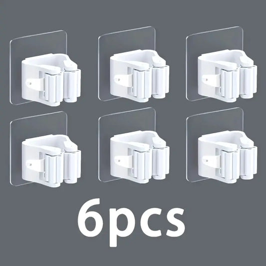 6pcs Wall-Mounted Mop and Broom Rack MUVAYA