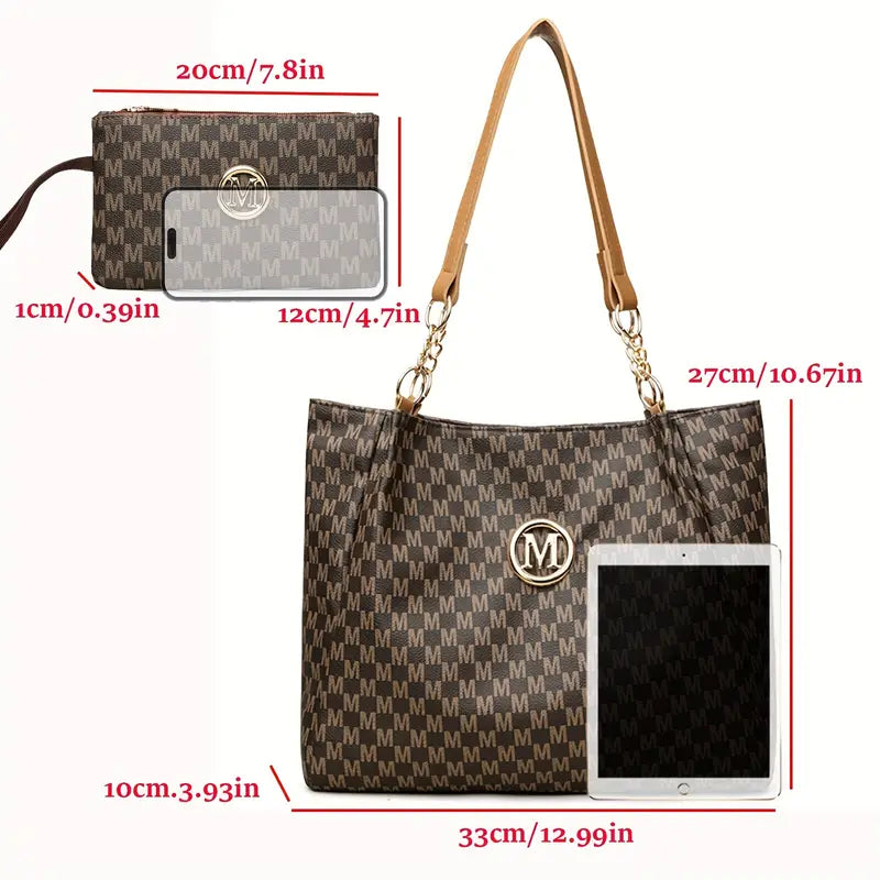 Perfect Lily Women's 2pcs Synthetic Tote & Wallet-like Handbag Set MUVAYA
