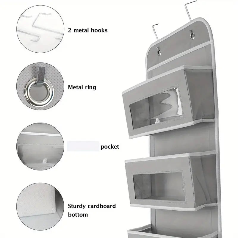 Heavy-Duty 5-Tier Behind-Door Organizer Rack MUVAYA