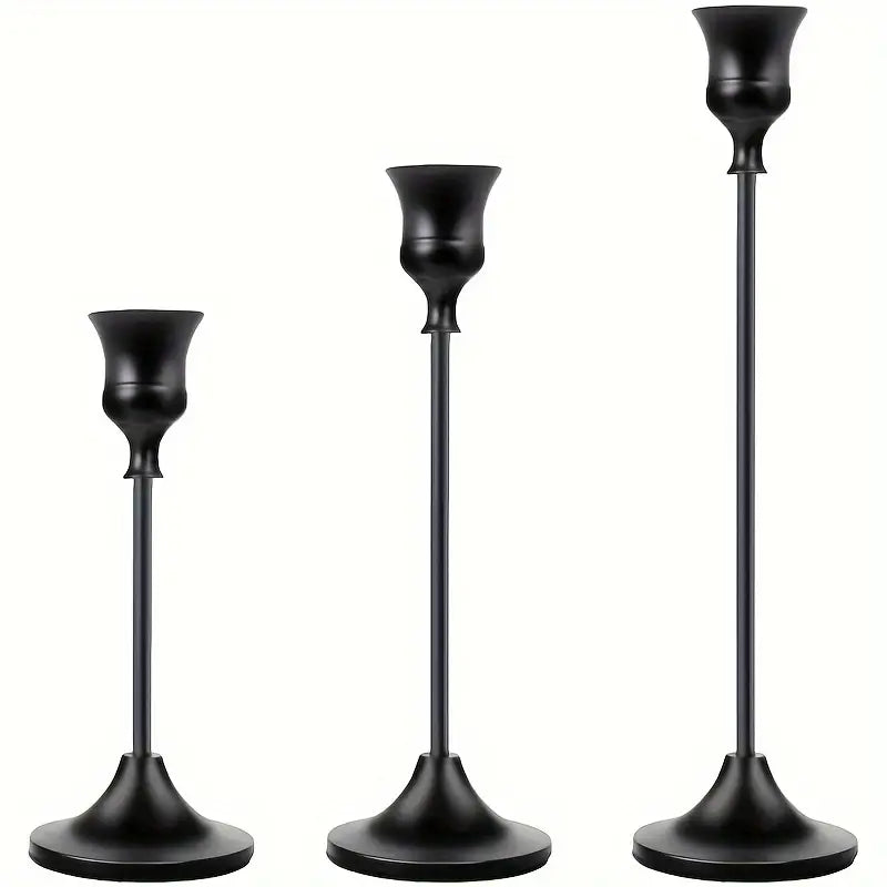 Set of 3 Elegant Candlesticks for Home Decor MUVAYA