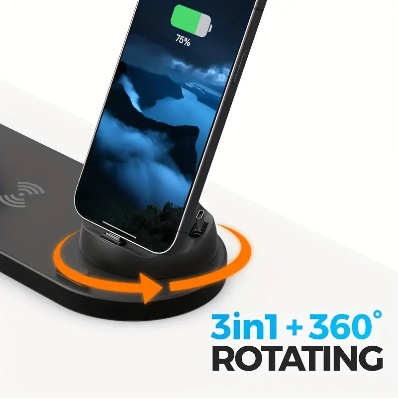 15W Fast Wireless Charging Station, Multi-Device Charger Stand MUVAYA