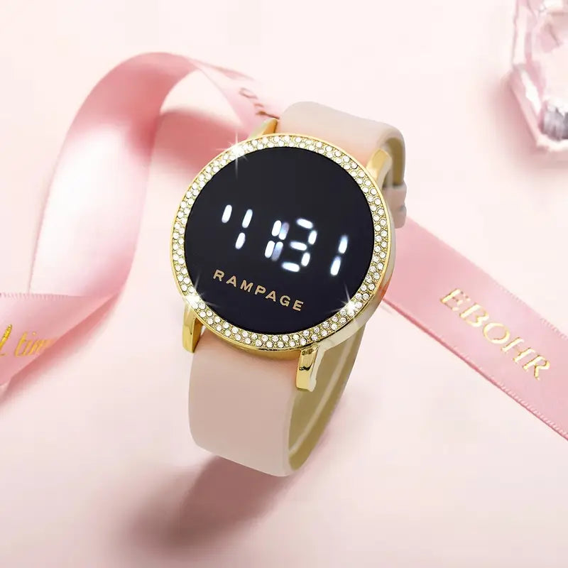 Round Smart Watch PU Leather Strap MUVAYA