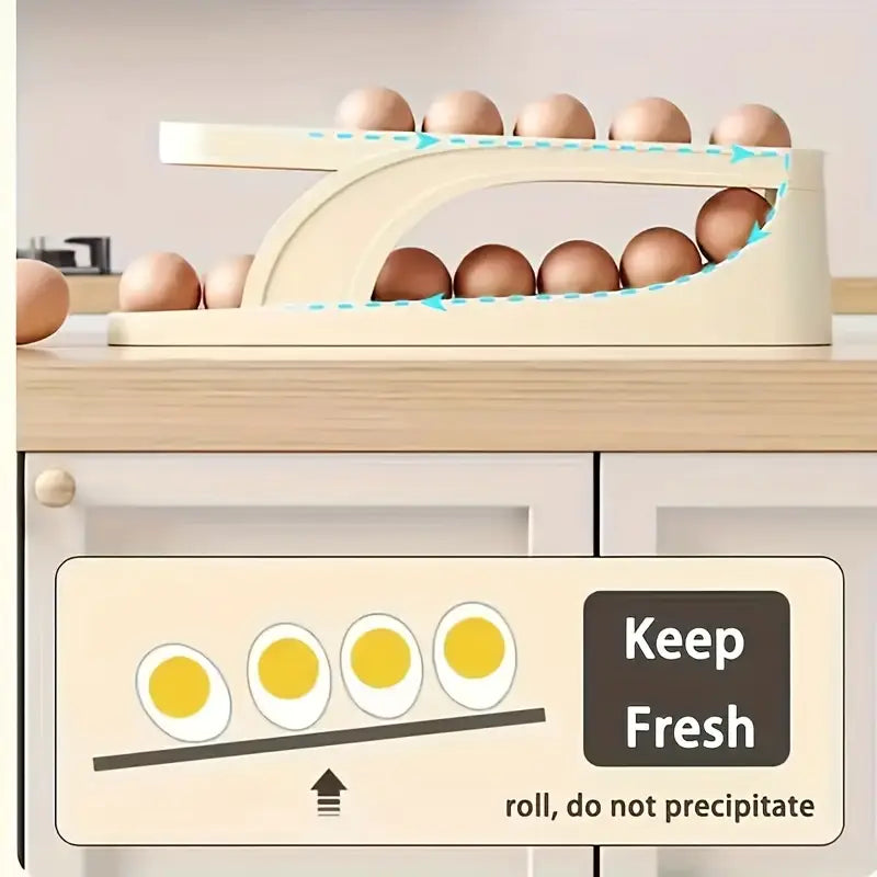 Rolling Egg Holder for Fridge Side Door MUVAYA