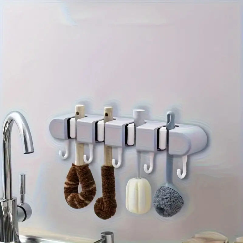 No-Drill Wall-Mounted Mop and Broom Organizer MUVAYA