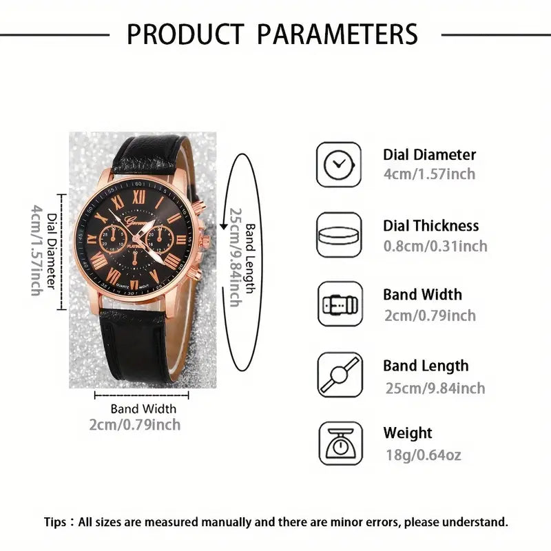 Elegant 6pcs Women’s Quartz Watch Set MUVAYA