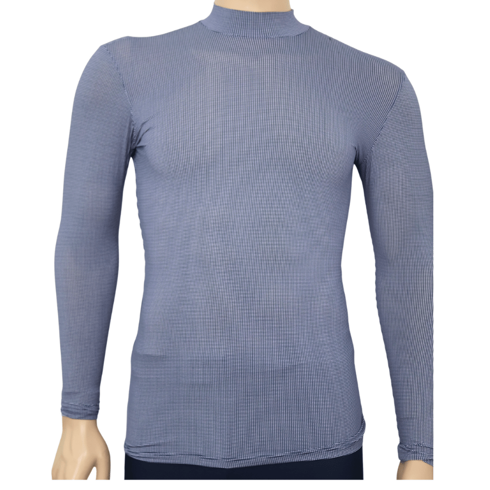 Men's HighNeck LongSleeve R Print Shirt - MUVAYA