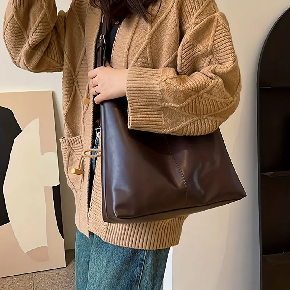 Retro Commuter Textured Shoulder Bag for Women MUVAYA