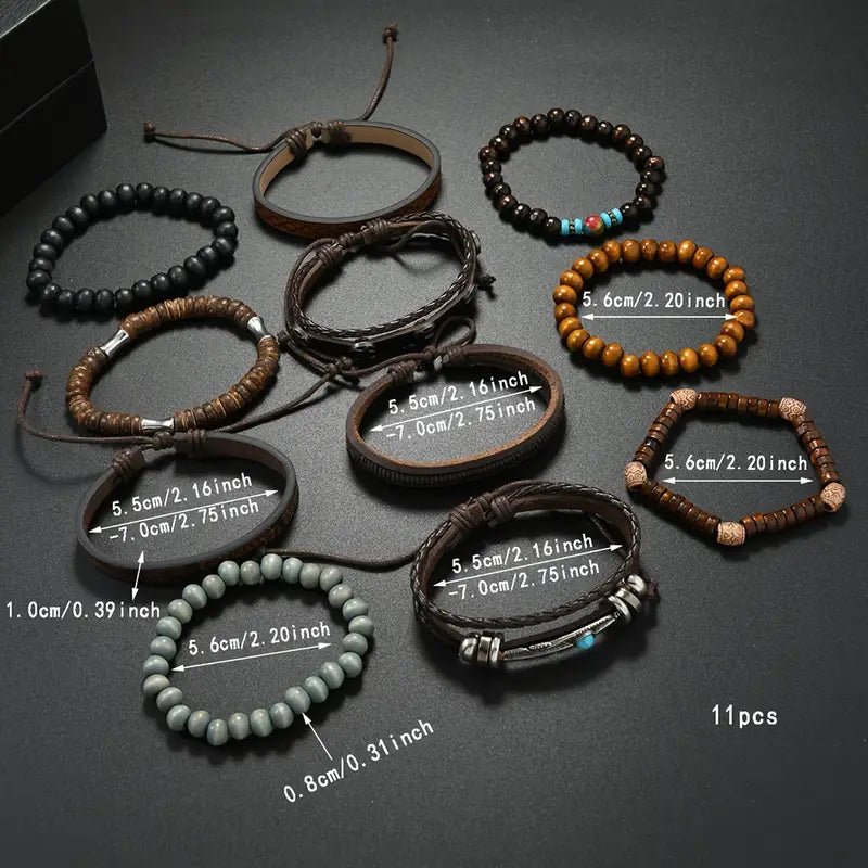 Turquoise Synthetic Cubic Synthetic Stone Bracelet Set 11 PCS - MUVAYA