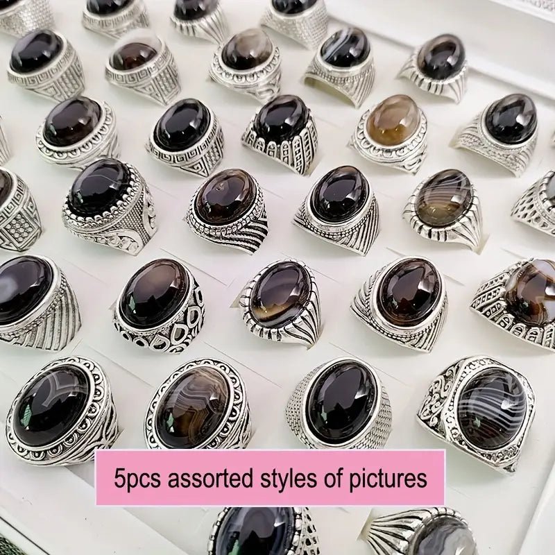 Unisex Gemstone Natural Stone Tiger Eye Ring - MUVAYA