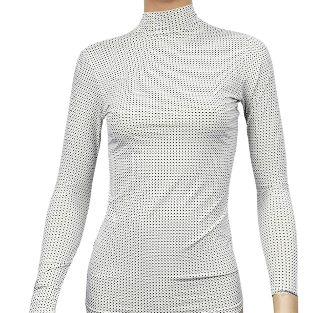 Women's High Neck LongSleeve Print T-Shirt - MUVAYA