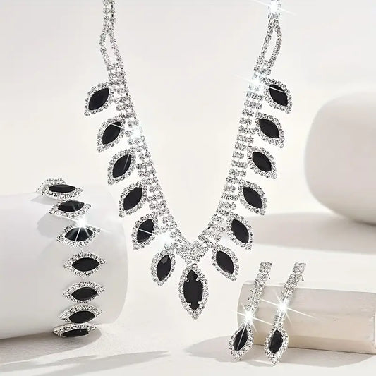 3pcs Fashion Jewelry Set Earrings Necklace Bracelet MUVAYA