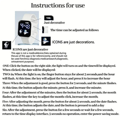 4pcs Women’s Sports Fashion Silicone Watch and Astronaut Bracelet Set MUVAYA