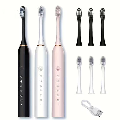 6-Speed Rechargeable Electric Toothbrush for Adults with Smart Timer MUVAYA