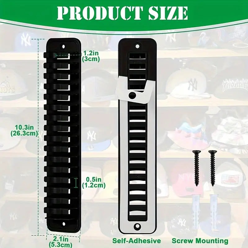 Wall-Mounted Cap Organizer - Holds 16 Hats MUVAYA