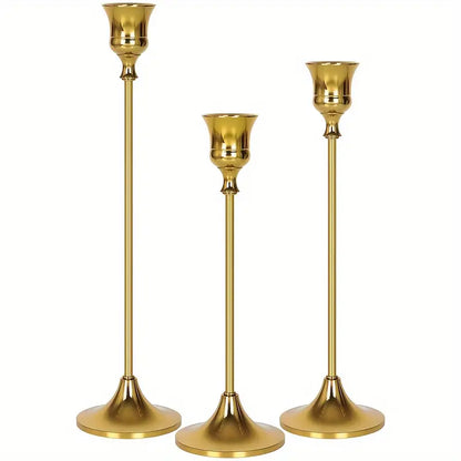 Set of 3 Elegant Candlesticks for Home Decor MUVAYA