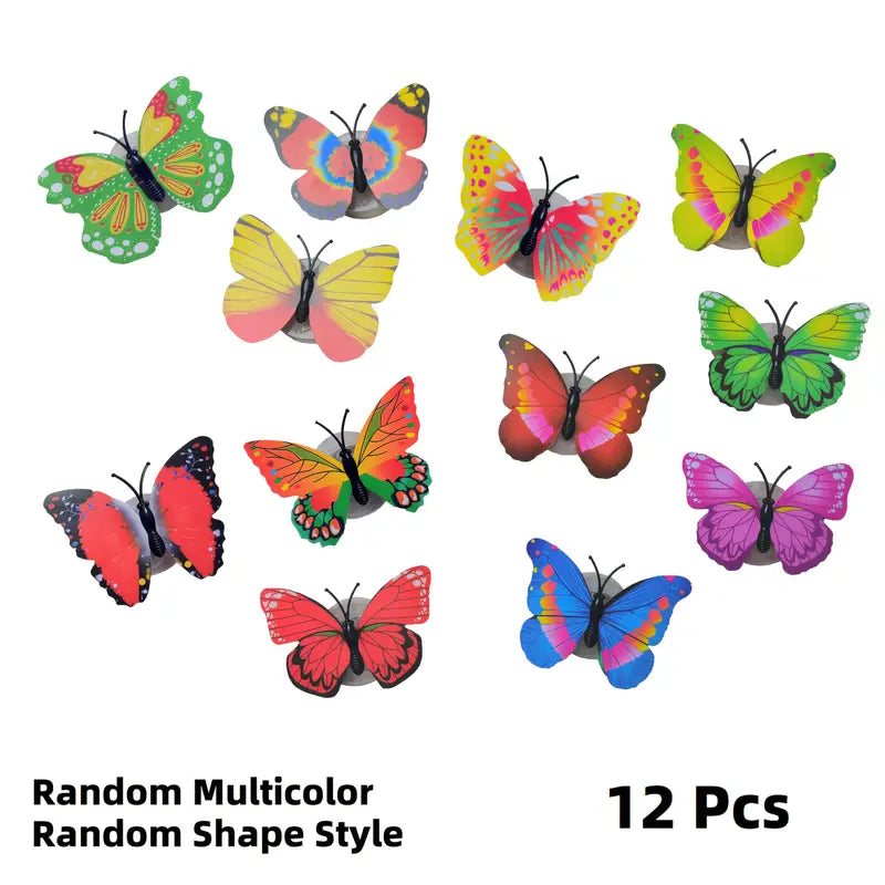 12pcs LED Butterfly Wall Stickers Multicolor 3D Color Changing Light MUVAYA