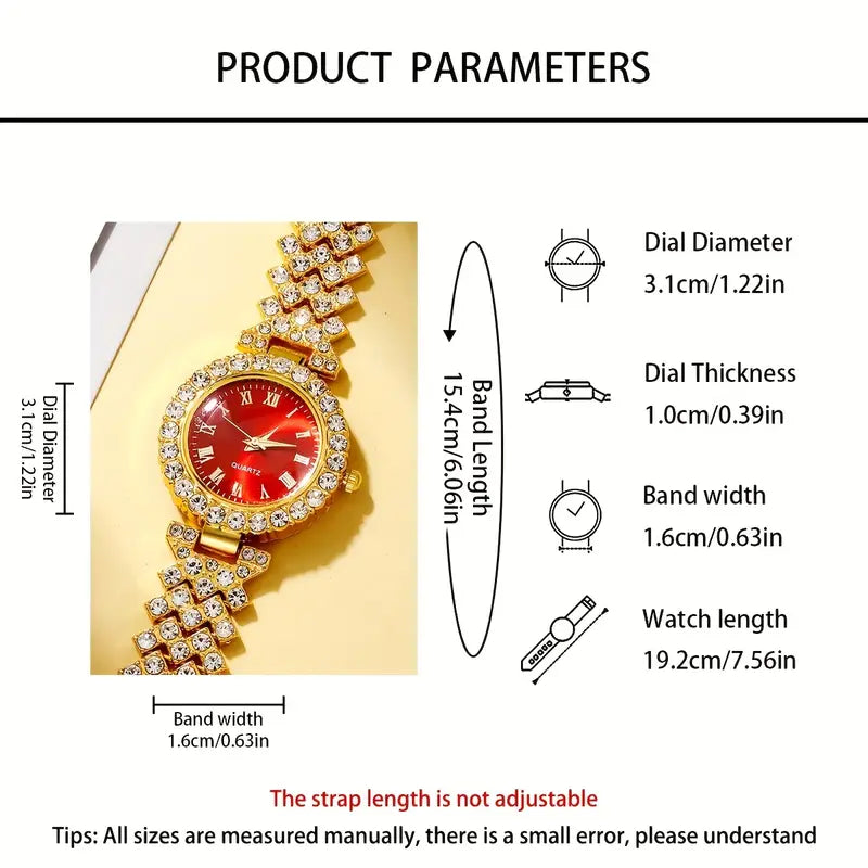 5pcs Luxury Women's Quartz Watch Set MUVAYA