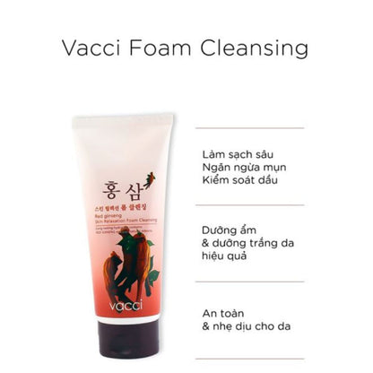 VACCI Red Ginseng Skin Relaxation Foam - 180ml Vacci