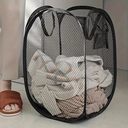 Pop-Up Mesh Laundry Storage Basket for Laundry MUVAYA