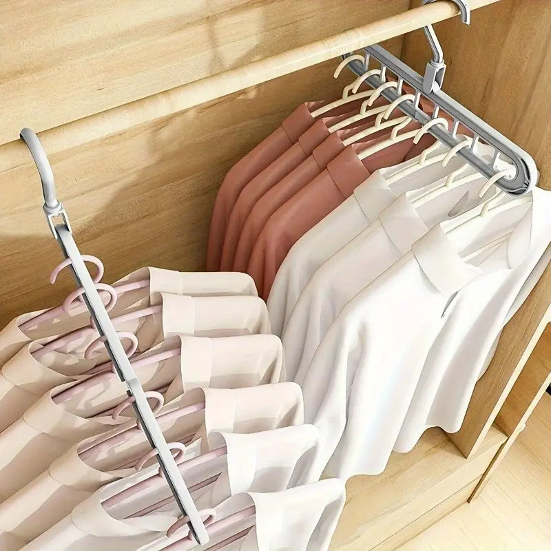 Heavy-Duty Plastic 9-Slot Foldable Hangers MUVAYA