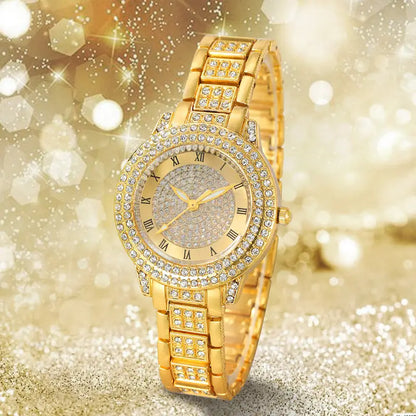 Round Elegant Luminous Quartz Watch with 5Pcs Jewelry Set MUVAYA