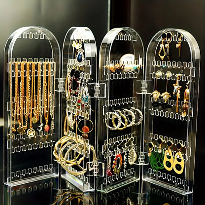 240-Hole Clear Acrylic Earring Display Stand MUVAYA
