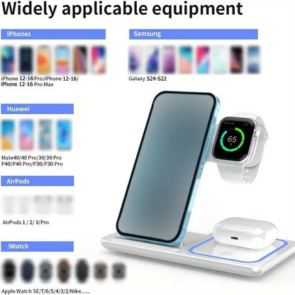 3-in-1 Foldable Wireless Charging Station for Multiple Devices MUVAYA