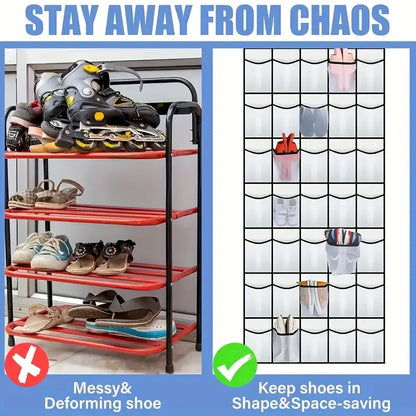 Over-the-Door Shoe Organizer with Clear Pockets MUVAYA